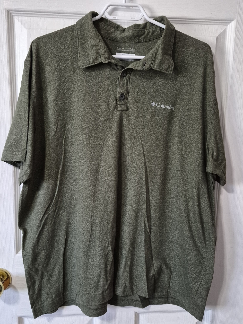 Columbia Men's Olive Heather Short Sleeve Polo